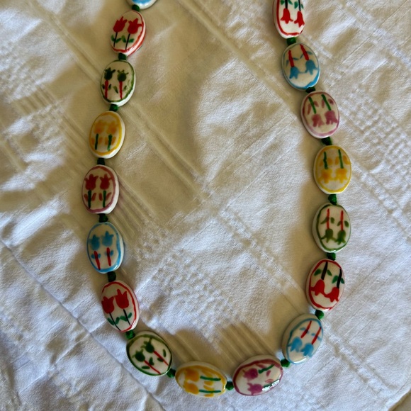 Clare V. Porcelain Flower Strand Necklace - Picture 4 of 6